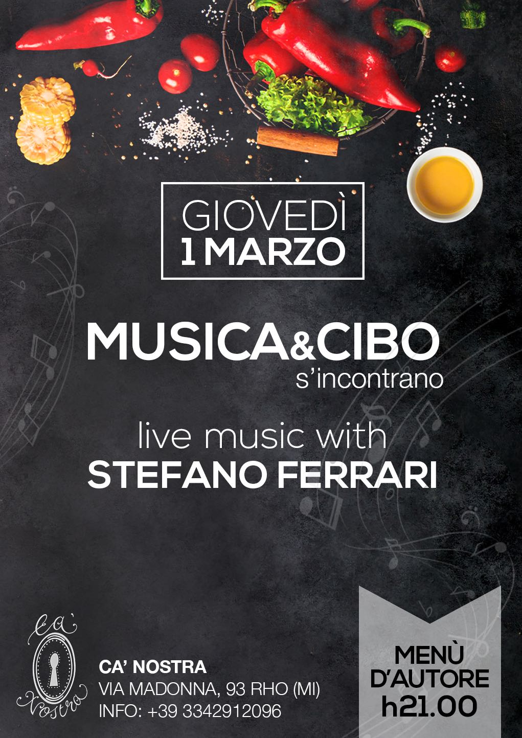Stefano Ferrari Cantautore: musica e cibo s'incontrano